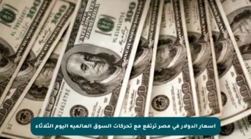 أسعار الدولار في مصر ترتفع مع تحركات السوق العالمية اليوم الثلاثاء